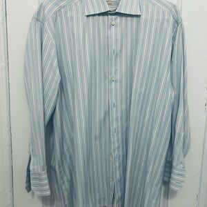 Light Blue Stripe Men's Dress Shirt